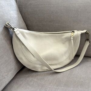 ANTHROPOLOGIE Cream Vegan Leather Shoulder Bag